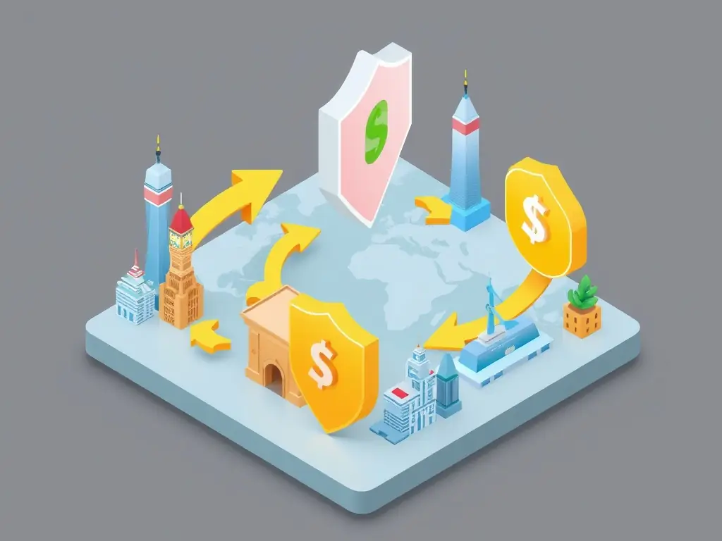 An illustration of a secure bank transfer process, emphasizing the reliability and efficiency of bank transfer solutions for high-risk businesses.